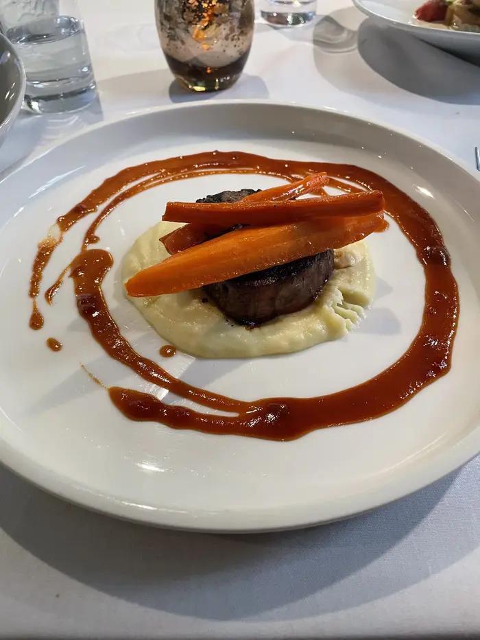 Beef with a bourbon sauce - The Quarry in Monson Maine